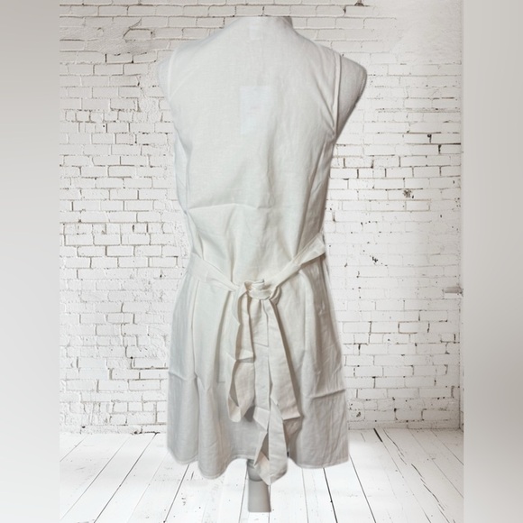 Andie Linen Blend Wrap Dress NWT Blue or White | Flowy Lightweight Fit M & L - Picture 5 of 6